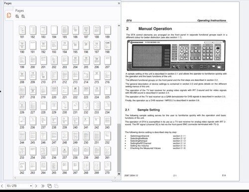 Product picture Rohde&Schwarz EFA test reciever/demodulator Operating manual